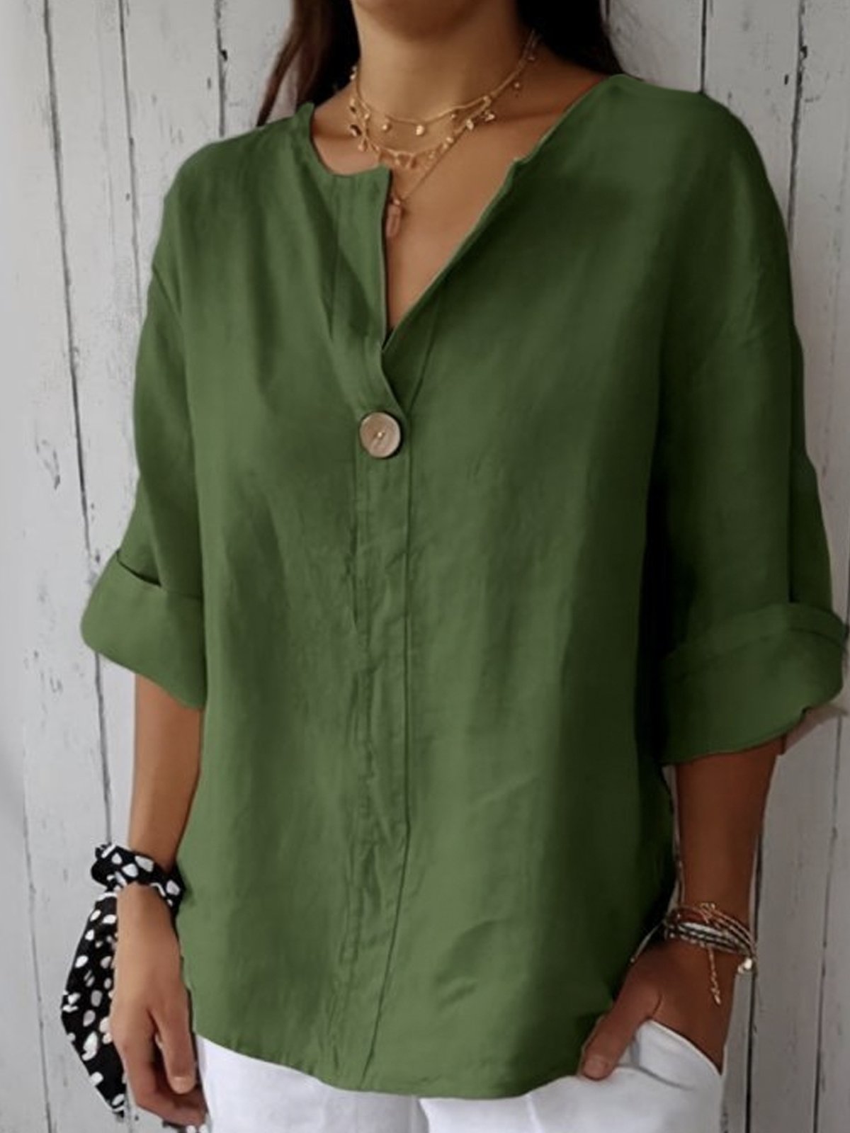 Angela | Casual V-Neck Blouse
