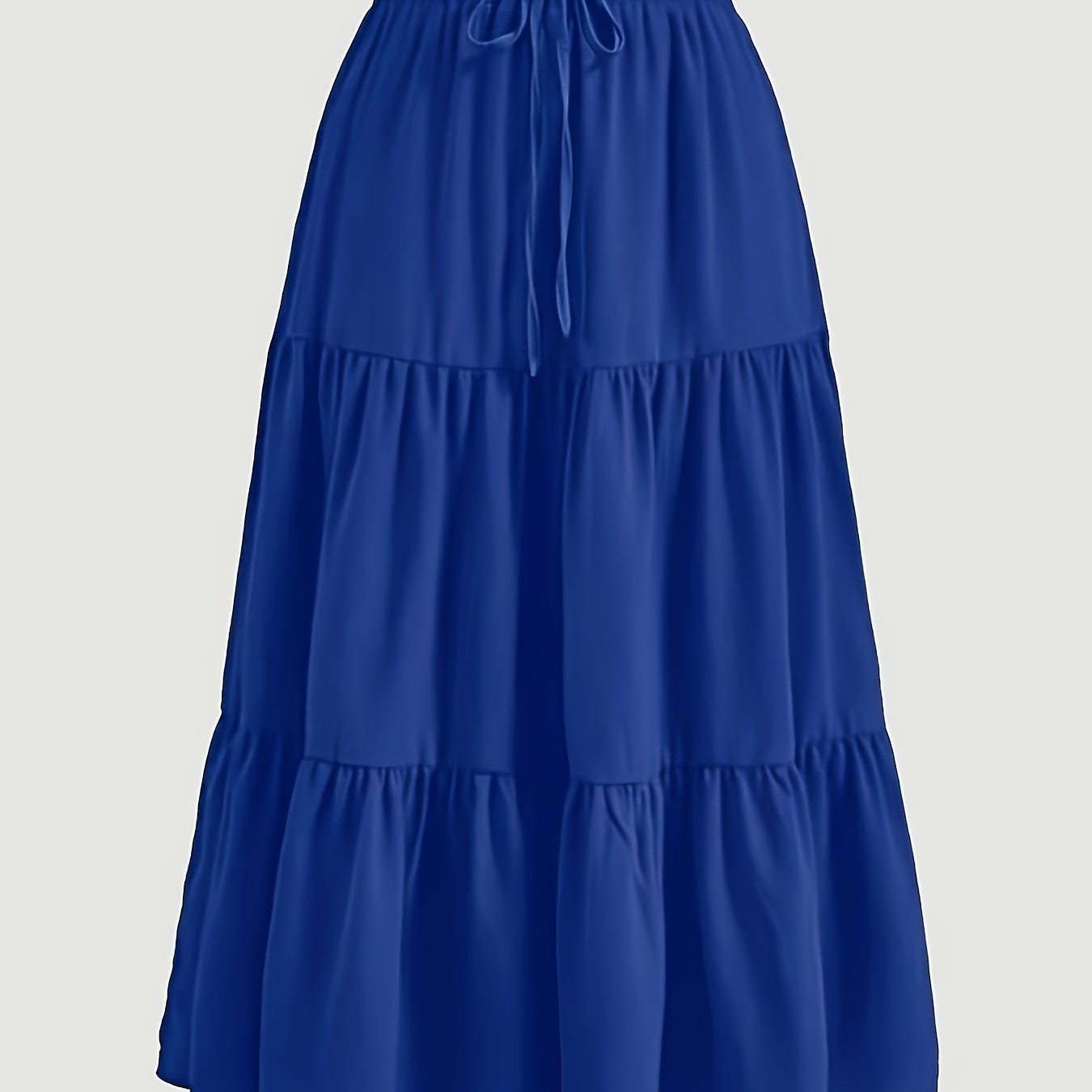 Effortless Tiered Maxi Skirt for Women with Paperbag Waist Drawstring Ruffle Flowing Style