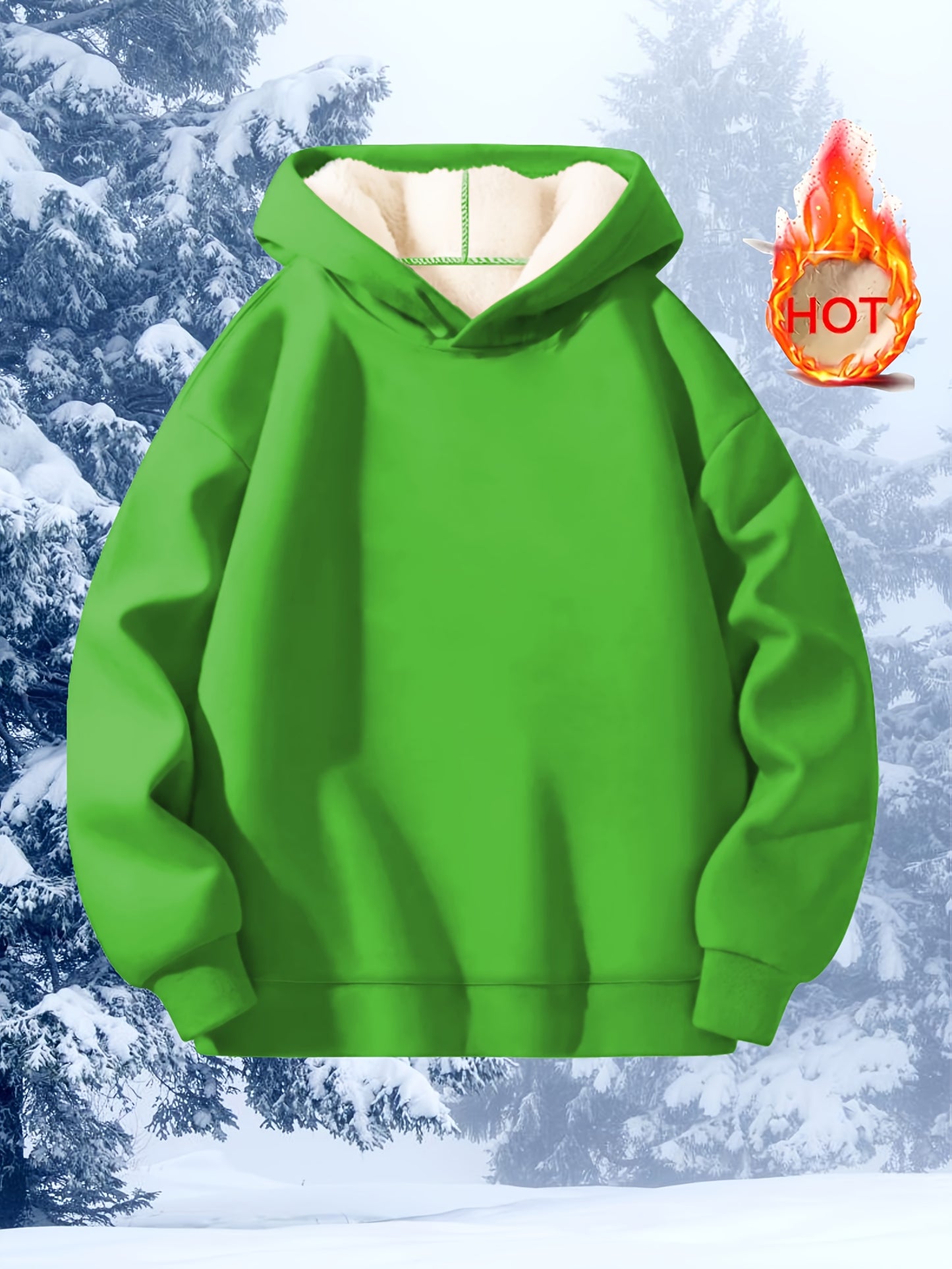 Comfortable Sherpa Lined Hoodie for Women with Hood Long Sleeve Relaxed Oversized Knit Style