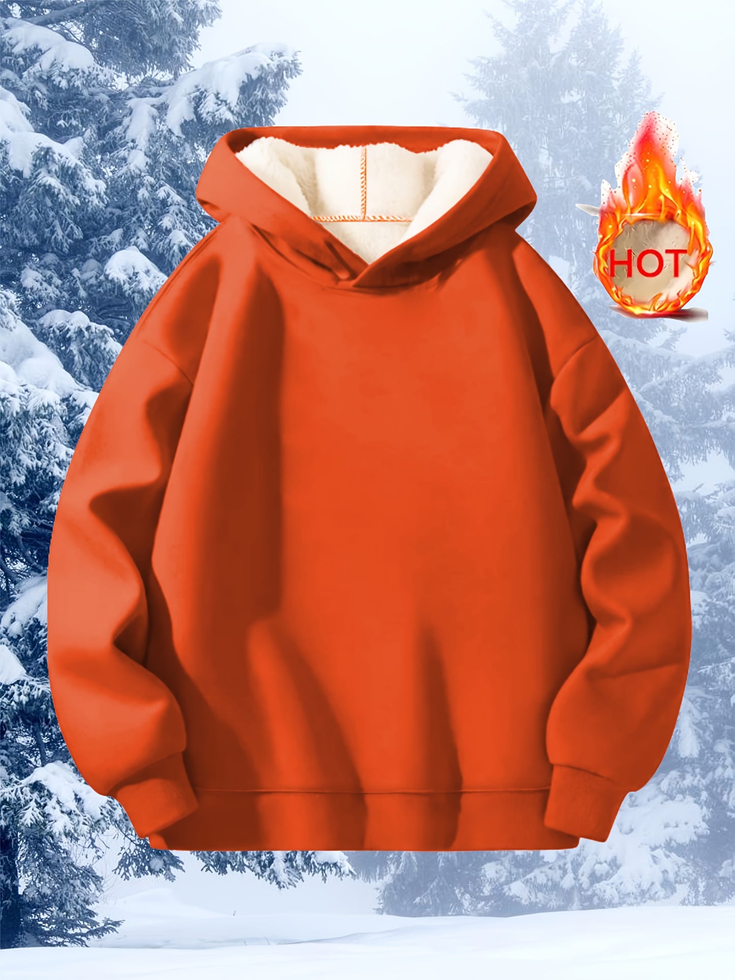 Comfortable Sherpa Lined Hoodie for Women with Hood Long Sleeve Relaxed Oversized Knit Style