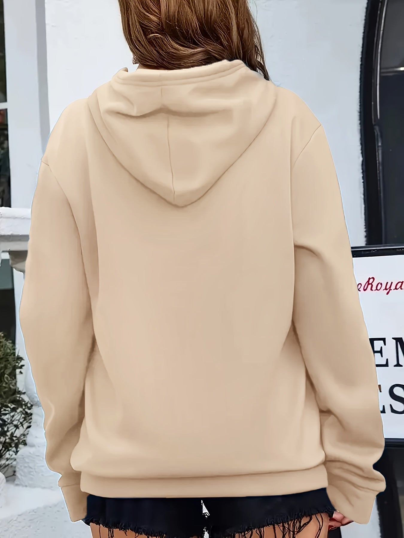 Comfortable Heartbeat Print Hoodie for Women with Drawstring Hood Long Sleeve Kangaroo Pocket Oversized Style