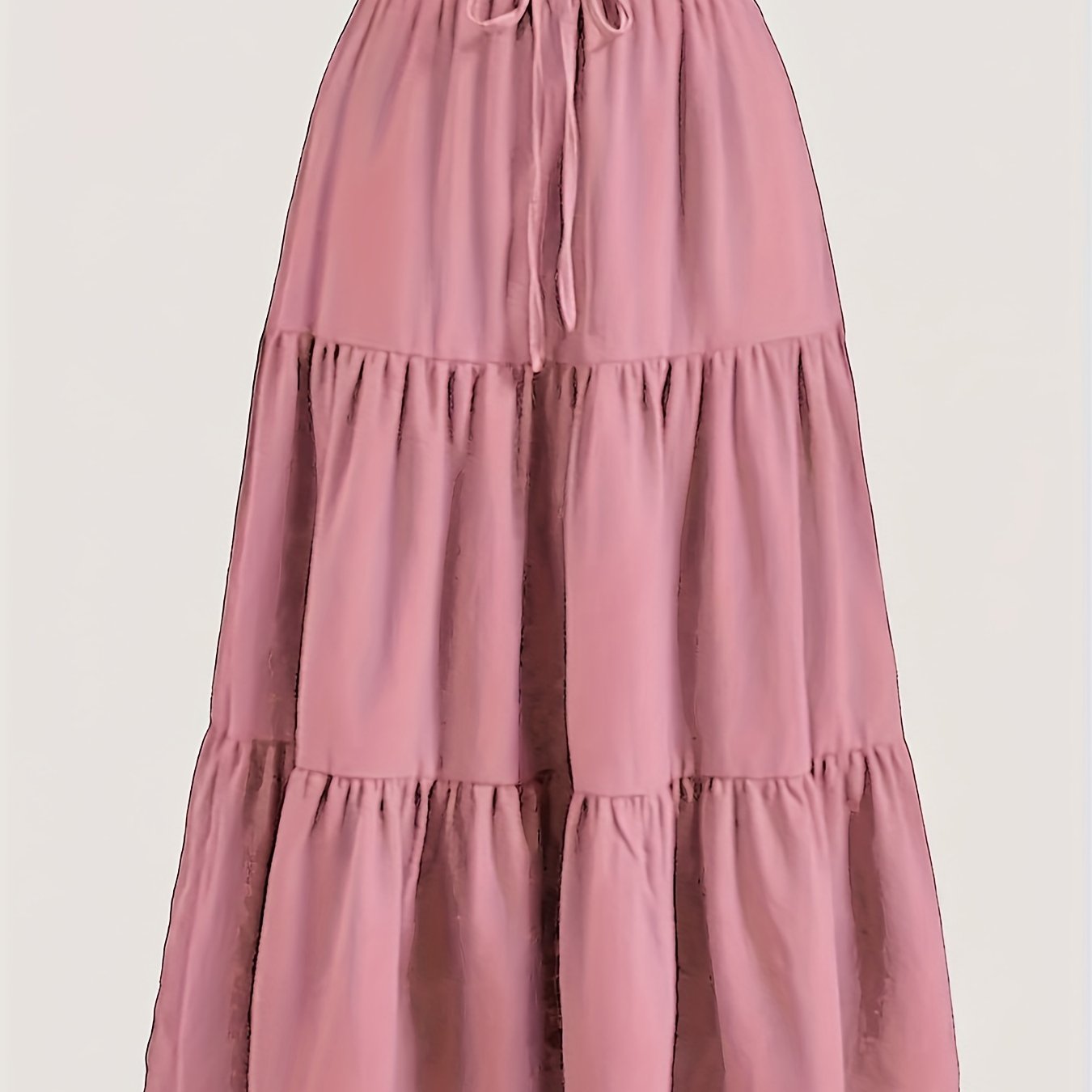 Effortless Tiered Maxi Skirt for Women with Paperbag Waist Drawstring Ruffle Flowing Style