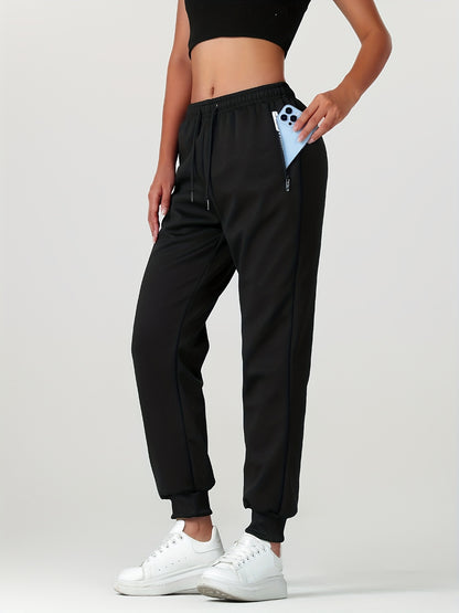 Comfortable Sherpa Lined Jogger Sweatpants for Women with High Waist Drawstring Zip Pocket Cinched Ankle Relaxed Style