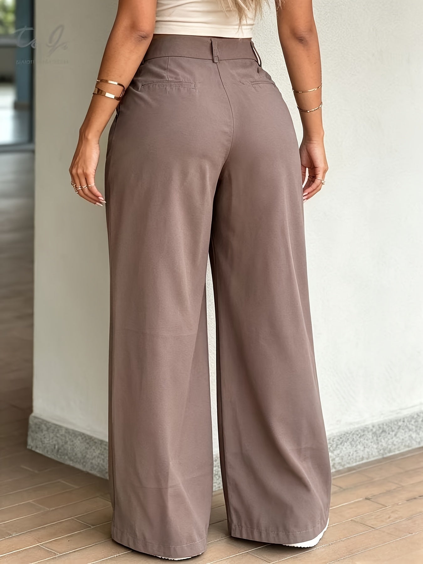 Effortless Wide Leg Pants for Women with High Waist Pleated Front Relaxed Casual Style