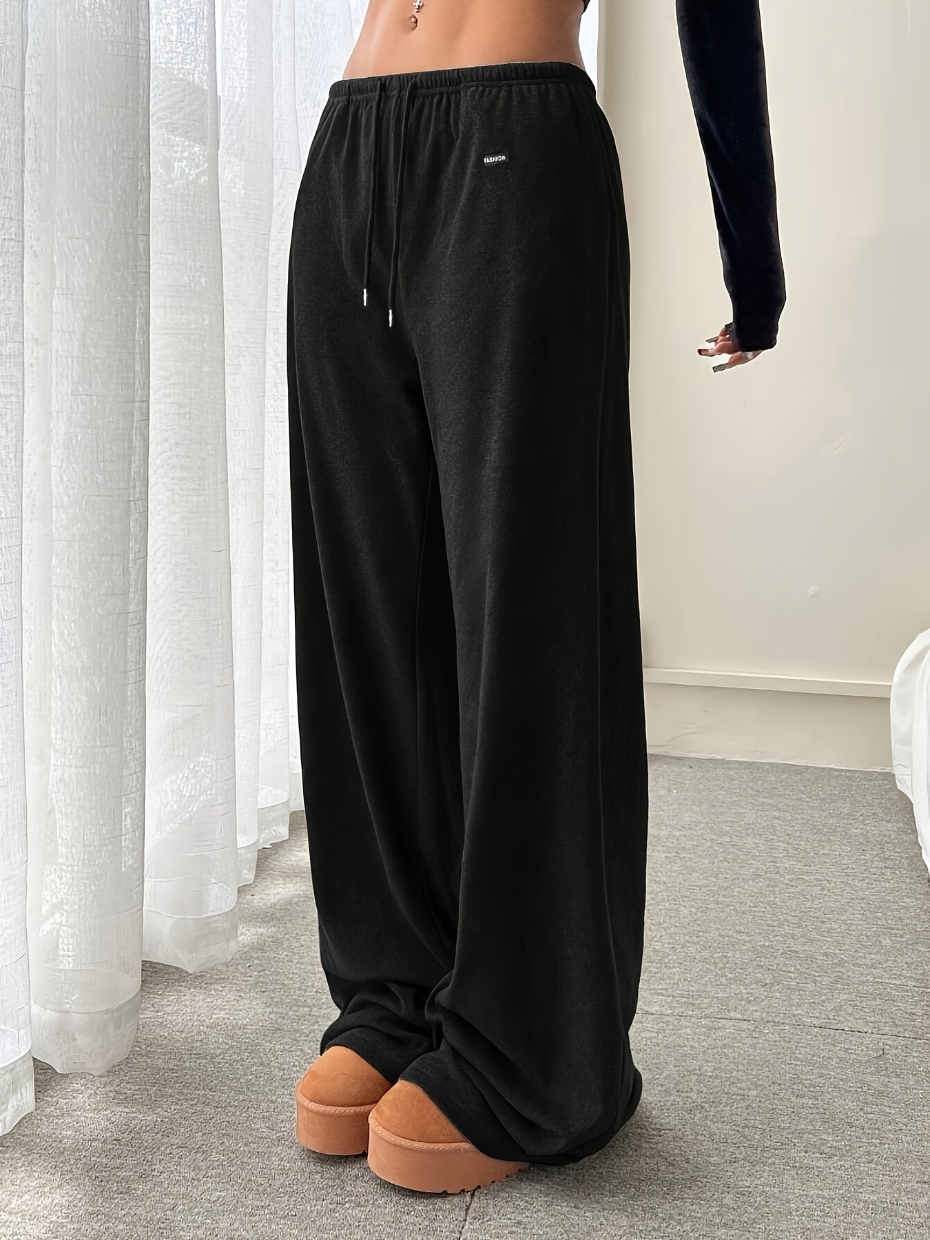 Comfortable Wide Leg Sweatpants for Women with Drawstring Waist Relaxed Flowing Casual Style