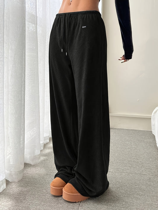 Comfortable Wide Leg Sweatpants for Women with Drawstring Waist Relaxed Flowing Casual Style