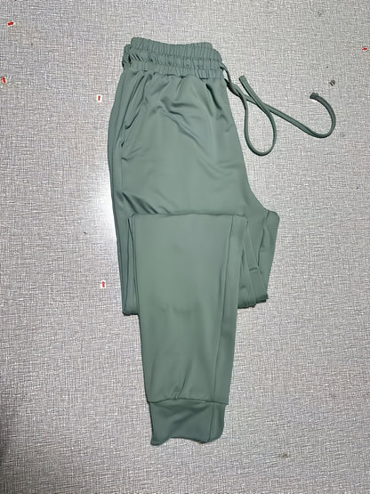 Effortless Jogger Pants for Women with High Waist Drawstring Tapered Cuffed Casual Style