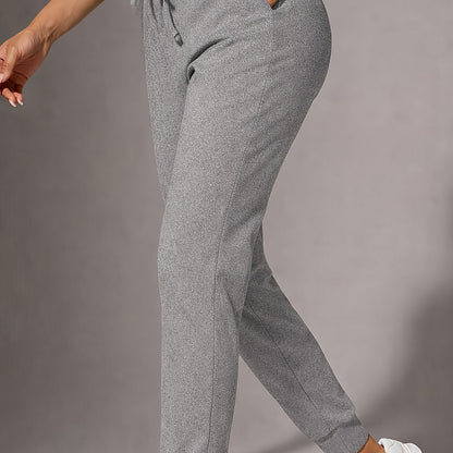 Effortless Jogger Pants for Women with High Waist Drawstring Tapered Cuffed Casual Style