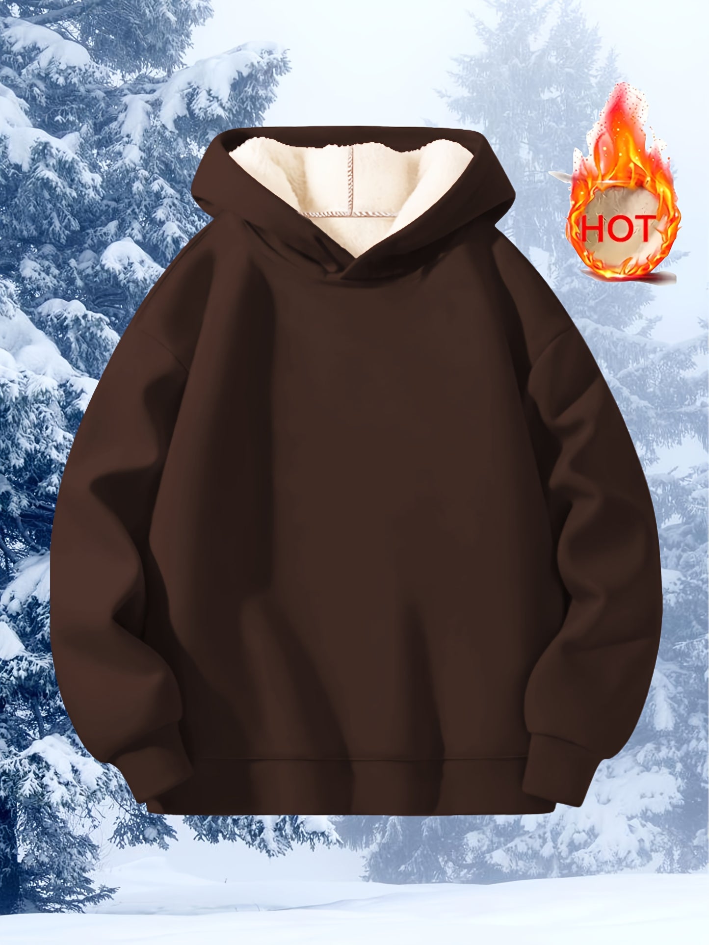 Comfortable Sherpa Lined Hoodie for Women with Hood Long Sleeve Relaxed Oversized Knit Style