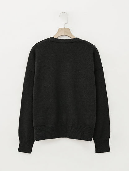 Comfortable Ribbed Cardigan Sweater for Women with V Neck Long Sleeve Button Front Oversized Relaxed Style