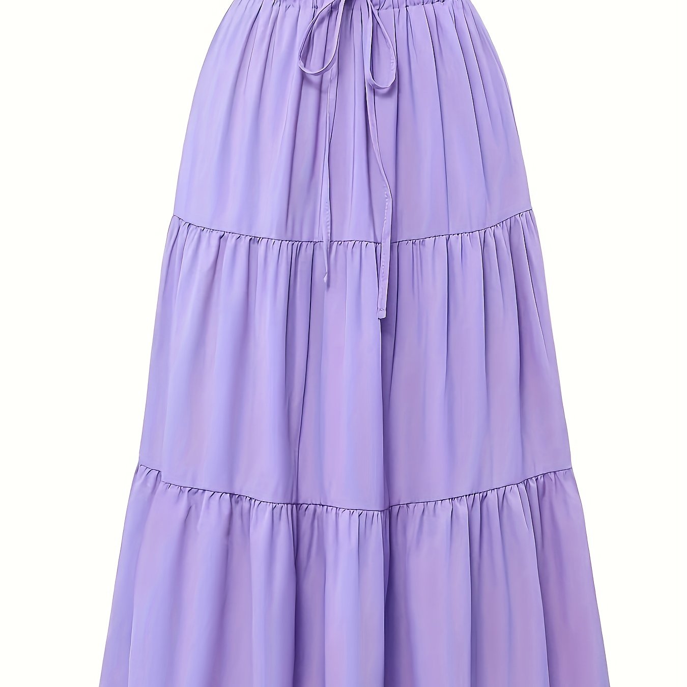 Effortless Tiered Maxi Skirt for Women with Paperbag Waist Drawstring Ruffle Flowing Style