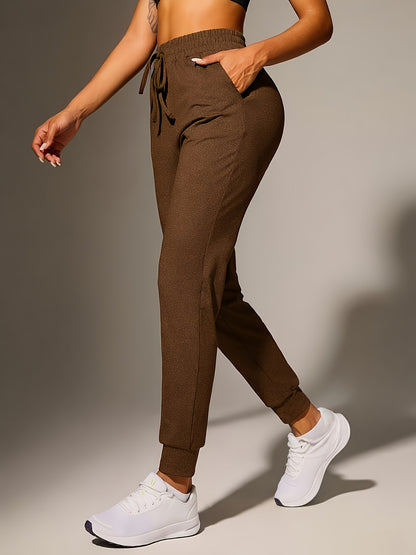 Effortless Jogger Pants for Women with High Waist Drawstring Tapered Cuffed Casual Style
