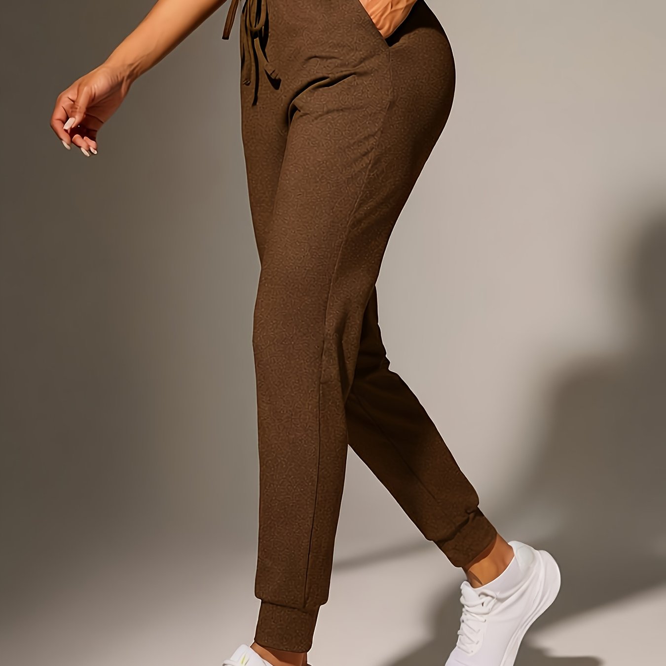 Effortless Jogger Pants for Women with High Waist Drawstring Tapered Cuffed Casual Style