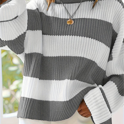 Loose V-Neck Off Shoulder Sleeves Casual And Lazy Style Pullover Sweater