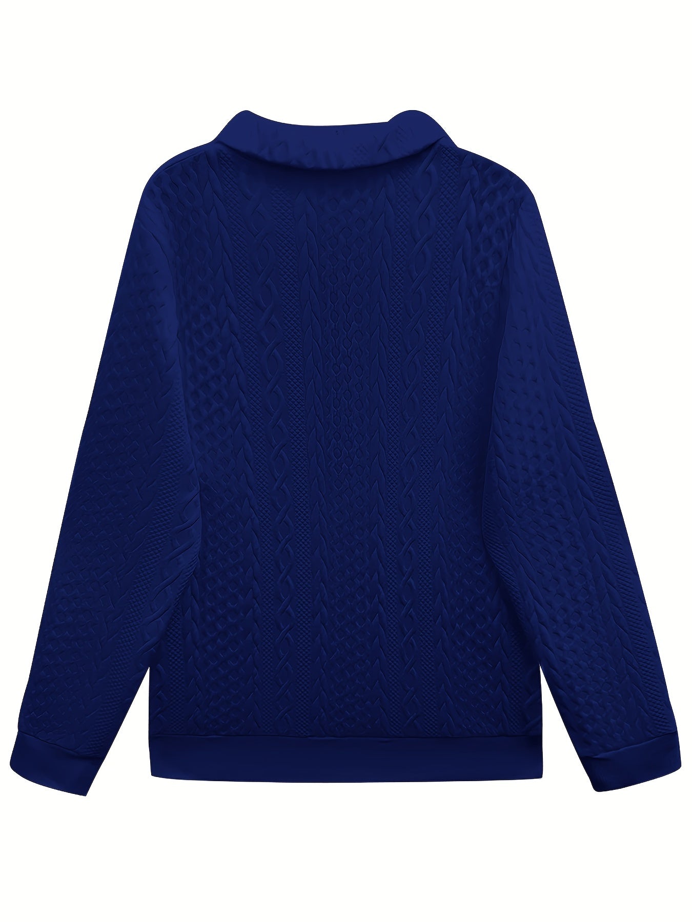 Comfortable Cable Knit Quarter Zip Sweatshirt for Women with Collar Long Sleeve Kangaroo Pocket Relaxed Style