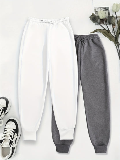 Effortless Fleece Jogger Pants for Women with High Waist Drawstring Tapered Cuffed Relaxed Style