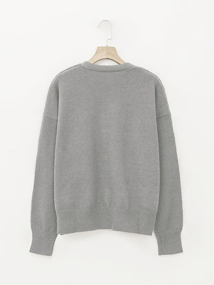 Comfortable Ribbed Cardigan Sweater for Women with V Neck Long Sleeve Button Front Oversized Relaxed Style