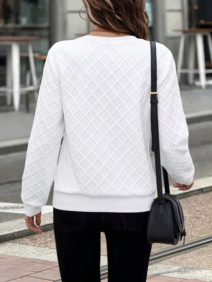 Casual Pullover Half-zip Long-sleeved Solid-color Fashionable Hoodie with Texture Upper Garment