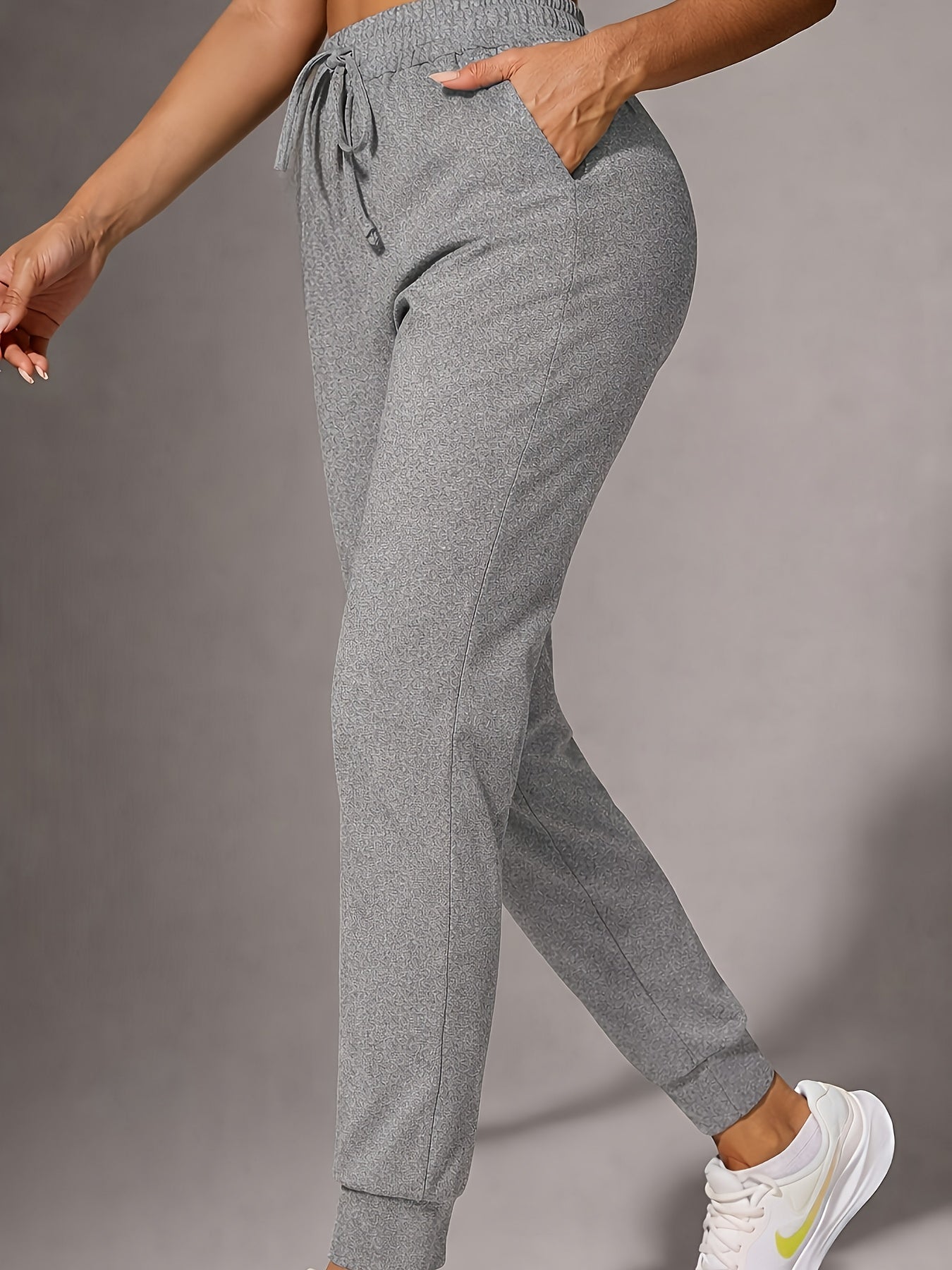 Effortless Jogger Pants for Women with High Waist Drawstring Tapered Cuffed Casual Style