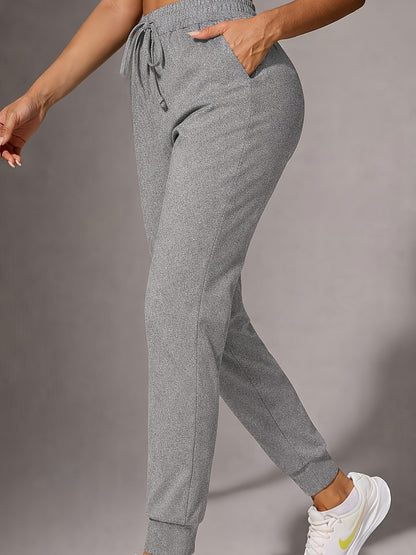 Effortless Jogger Pants for Women with High Waist Drawstring Tapered Cuffed Casual Style