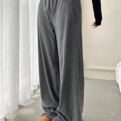 Comfortable Wide Leg Sweatpants for Women with Drawstring Waist Relaxed Flowing Casual Style