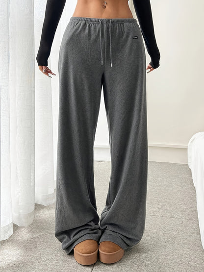 Comfortable Wide Leg Sweatpants for Women with Drawstring Waist Relaxed Flowing Casual Style