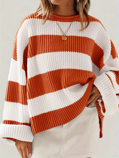 Loose V-Neck Off Shoulder Sleeves Casual And Lazy Style Pullover Sweater