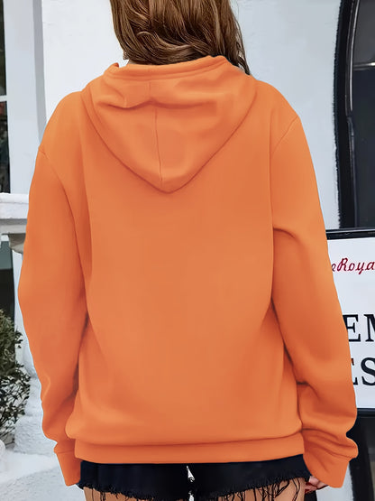 Comfortable Heartbeat Print Hoodie for Women with Drawstring Hood Long Sleeve Kangaroo Pocket Oversized Style