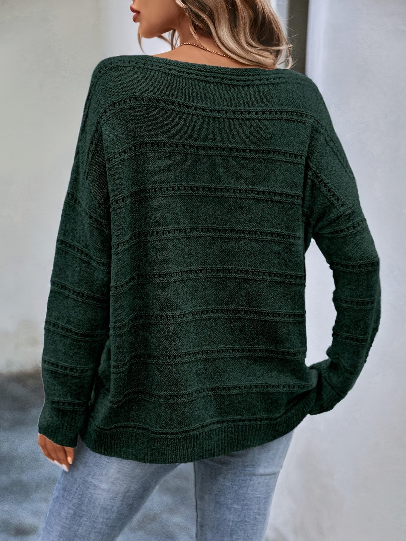 Solid Color Off-Shoulder Sweater