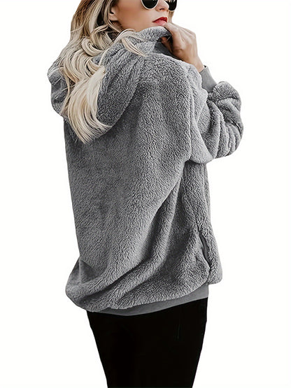 Vika Direct Women's Fleece Pullover Hoodie, Fuzzy Sweater with Pockets