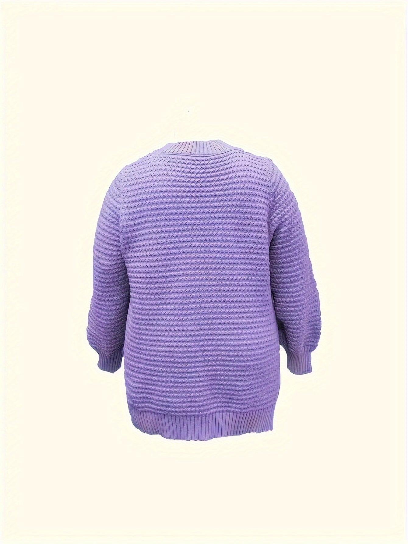 Comfortable Textured Knit Sweater for Women with Mock Neck Long Sleeve Side Slit Oversized Style