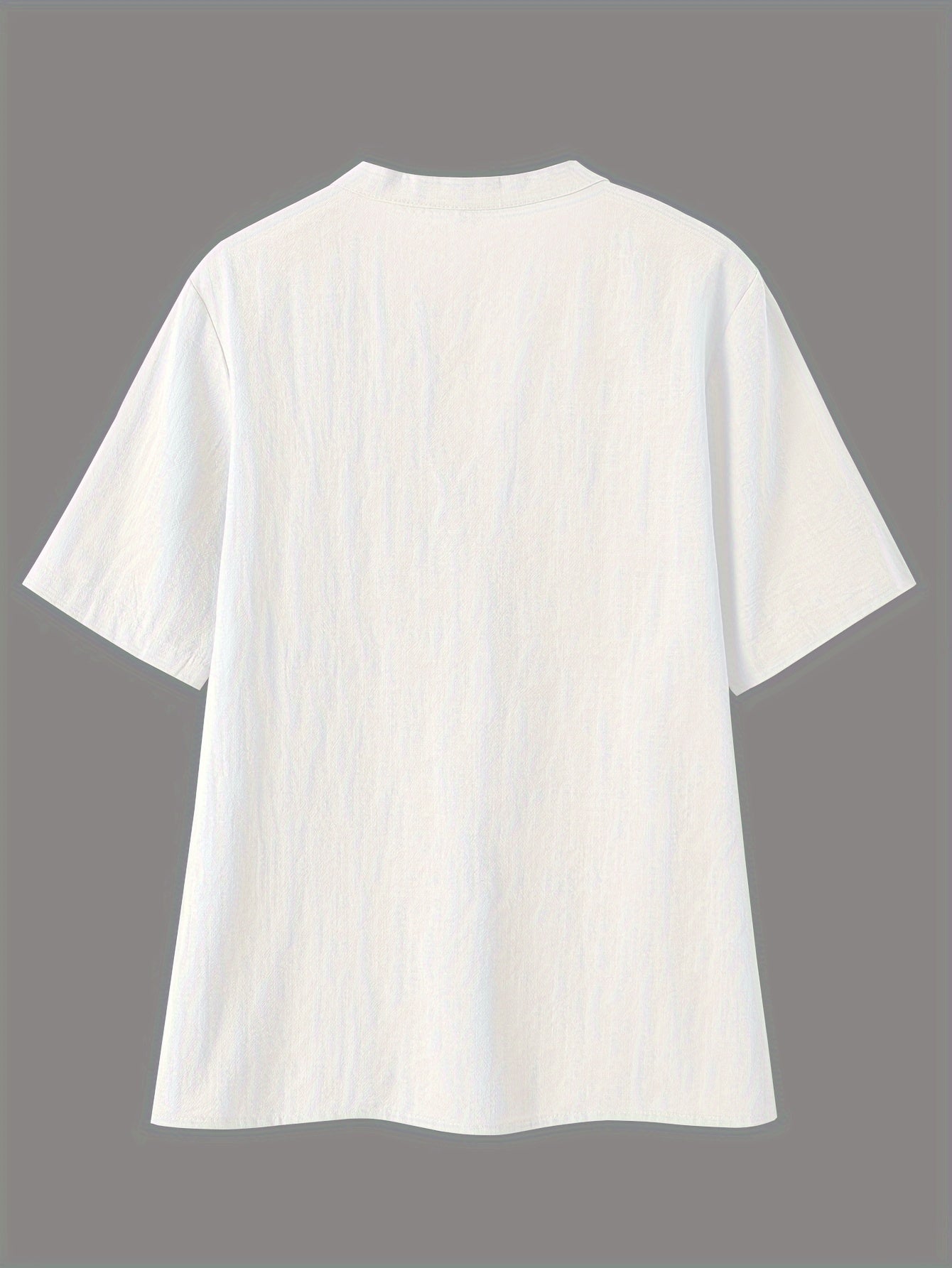 Effortless Textured Linen Blouse for Women with Notch V Neck Short Sleeve Button Front Relaxed Style