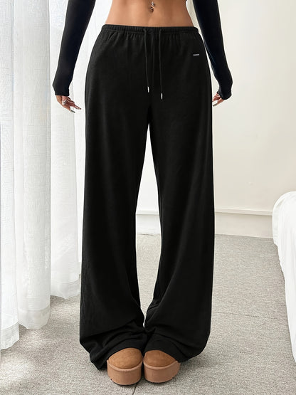 Comfortable Wide Leg Sweatpants for Women with Drawstring Waist Relaxed Flowing Casual Style