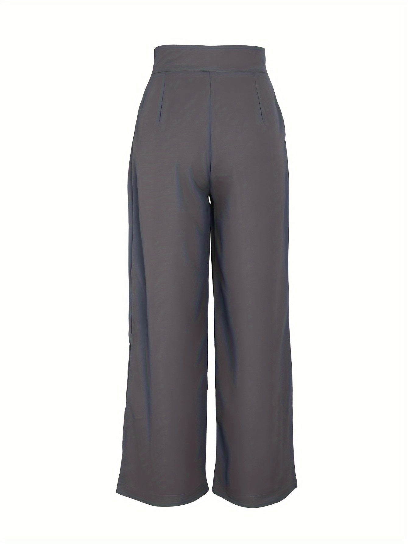 Effortless Khaki Wide Leg Pants for Women with High Waist Pleated Button Front Relaxed Tailored Style