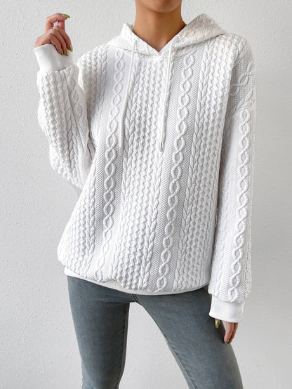 Isla | Women's Cable Knit Drawstring Hoodie