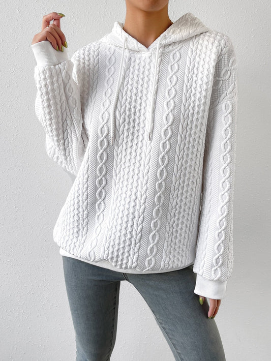 Isla | Women's Cable Knit Drawstring Hoodie