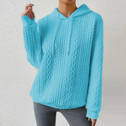 Isla | Women's Cable Knit Drawstring Hoodie
