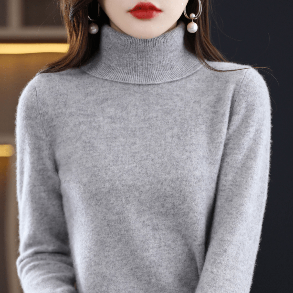 Margaux | Women's Fitted Turtleneck Long Sleeve Sweater
