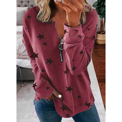 Marielle | Women's Star Quarter-Zip Long Sleeve Sweater