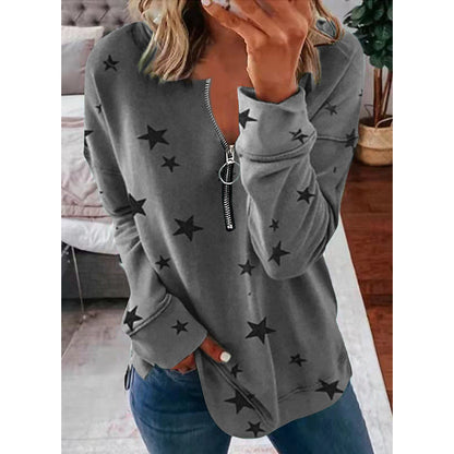 Marielle | Women's Star Quarter-Zip Long Sleeve Sweater