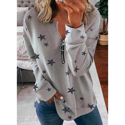 Marielle | Women's Star Quarter-Zip Long Sleeve Sweater