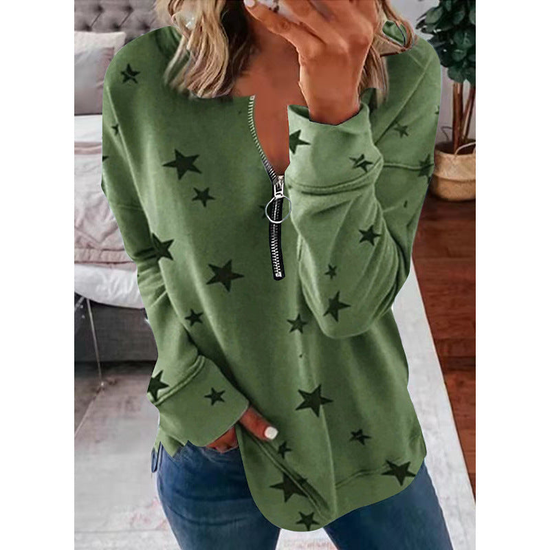 Marielle | Women's Star Quarter-Zip Long Sleeve Sweater