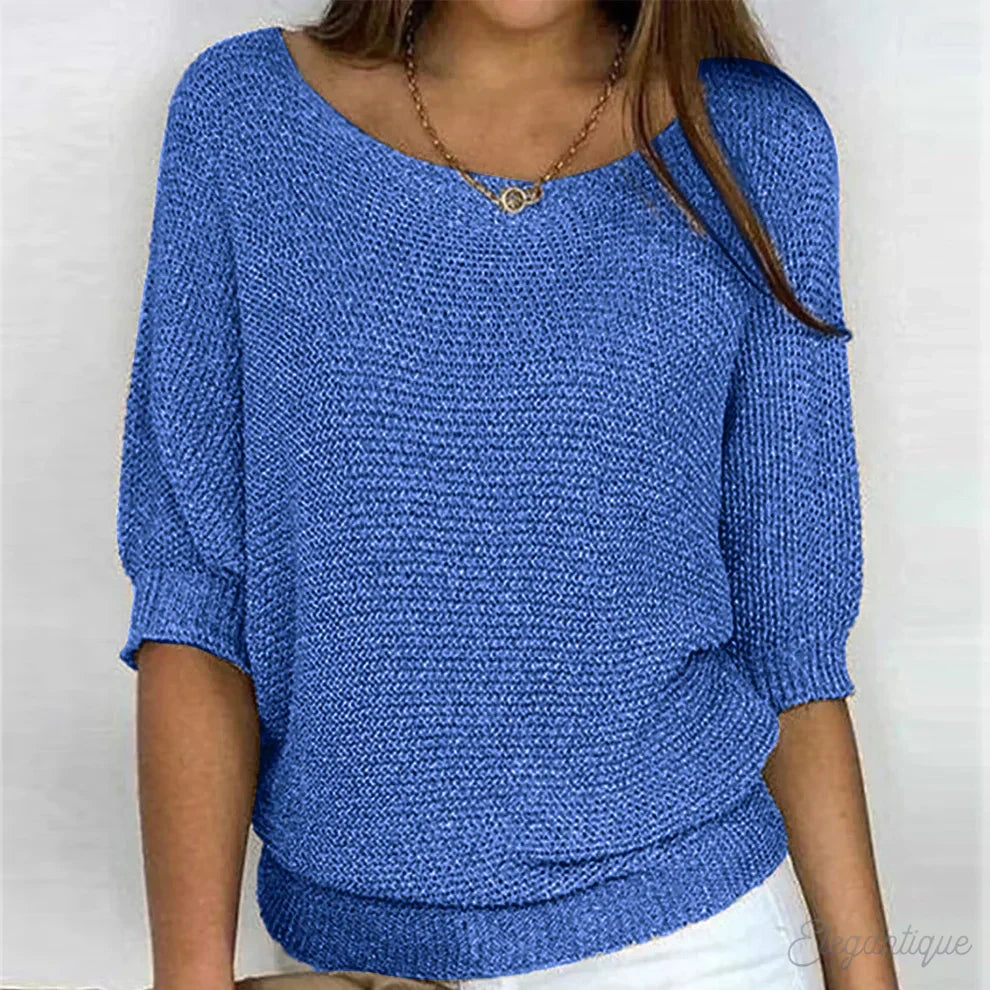 Sienna | Women's Oversized Off-Shoulder 3/4 Sleeve Sweater