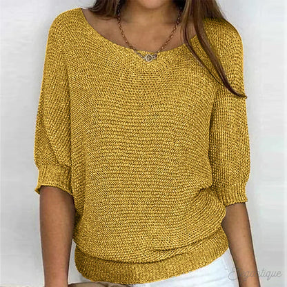 Sienna | Women's Oversized Off-Shoulder 3/4 Sleeve Sweater