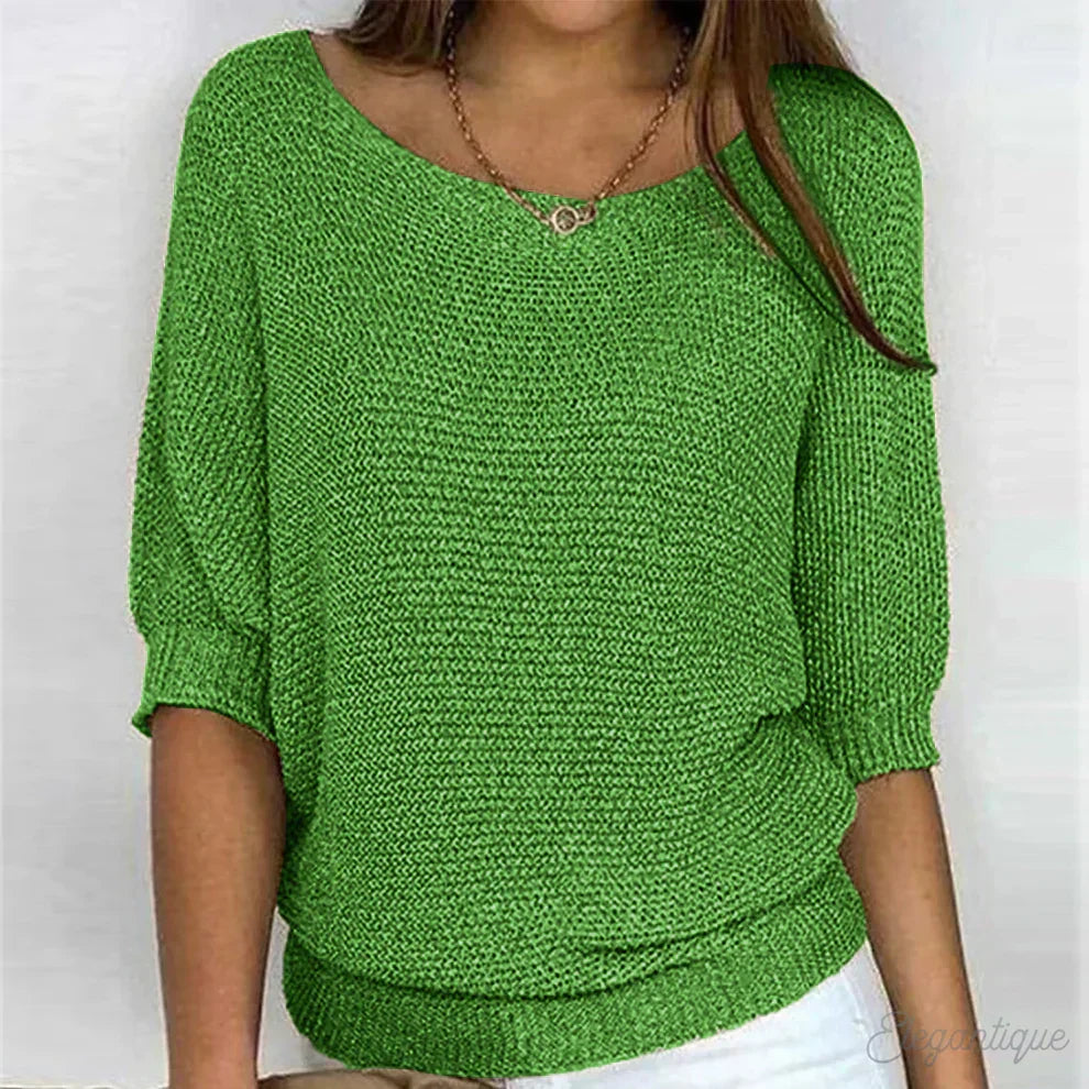 Sienna | Women's Oversized Off-Shoulder 3/4 Sleeve Sweater