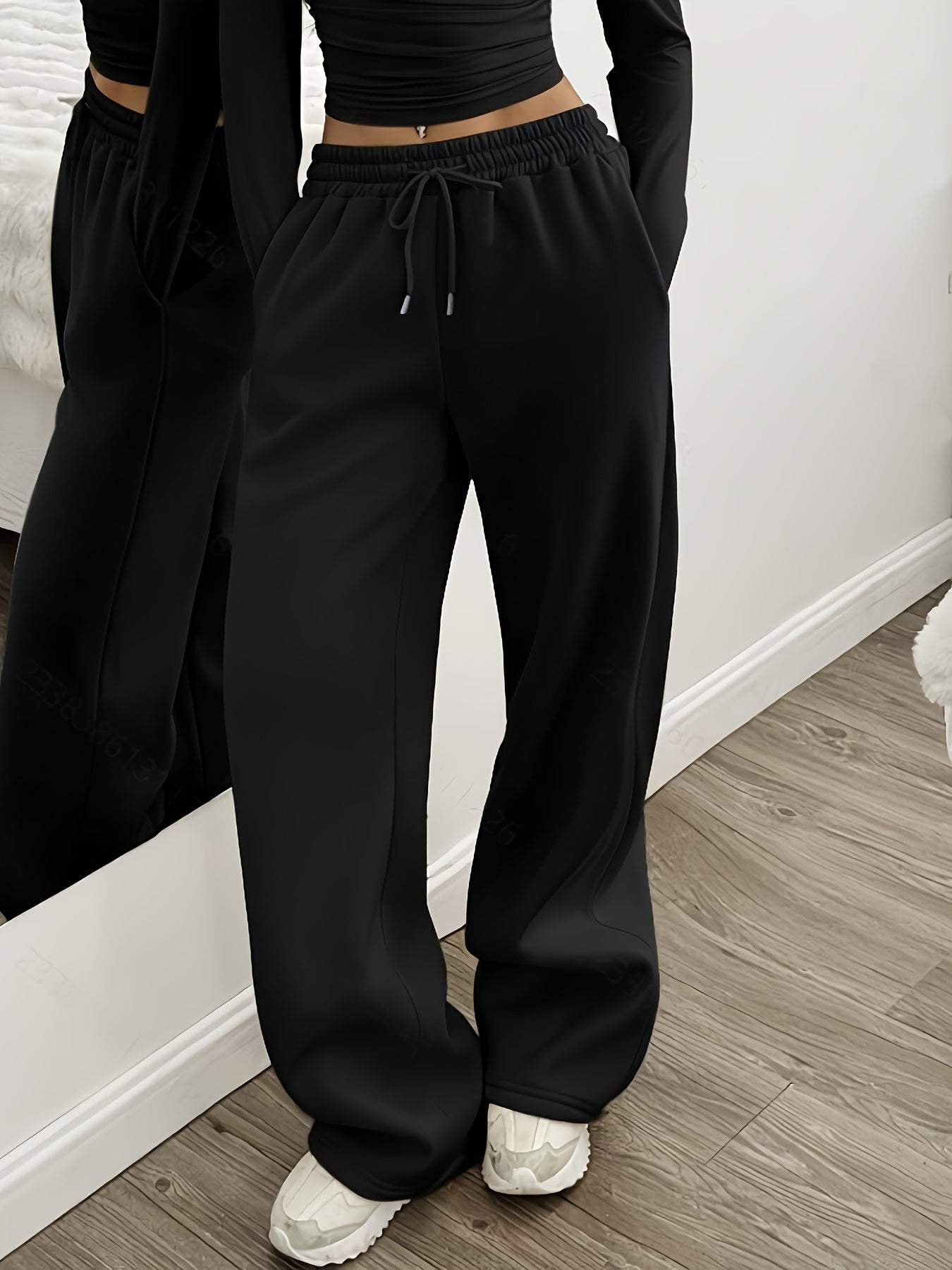 Effortless Coffee Brown Wide Leg Pants for Women with High Waist Drawstring Relaxed Flowing Casual Style