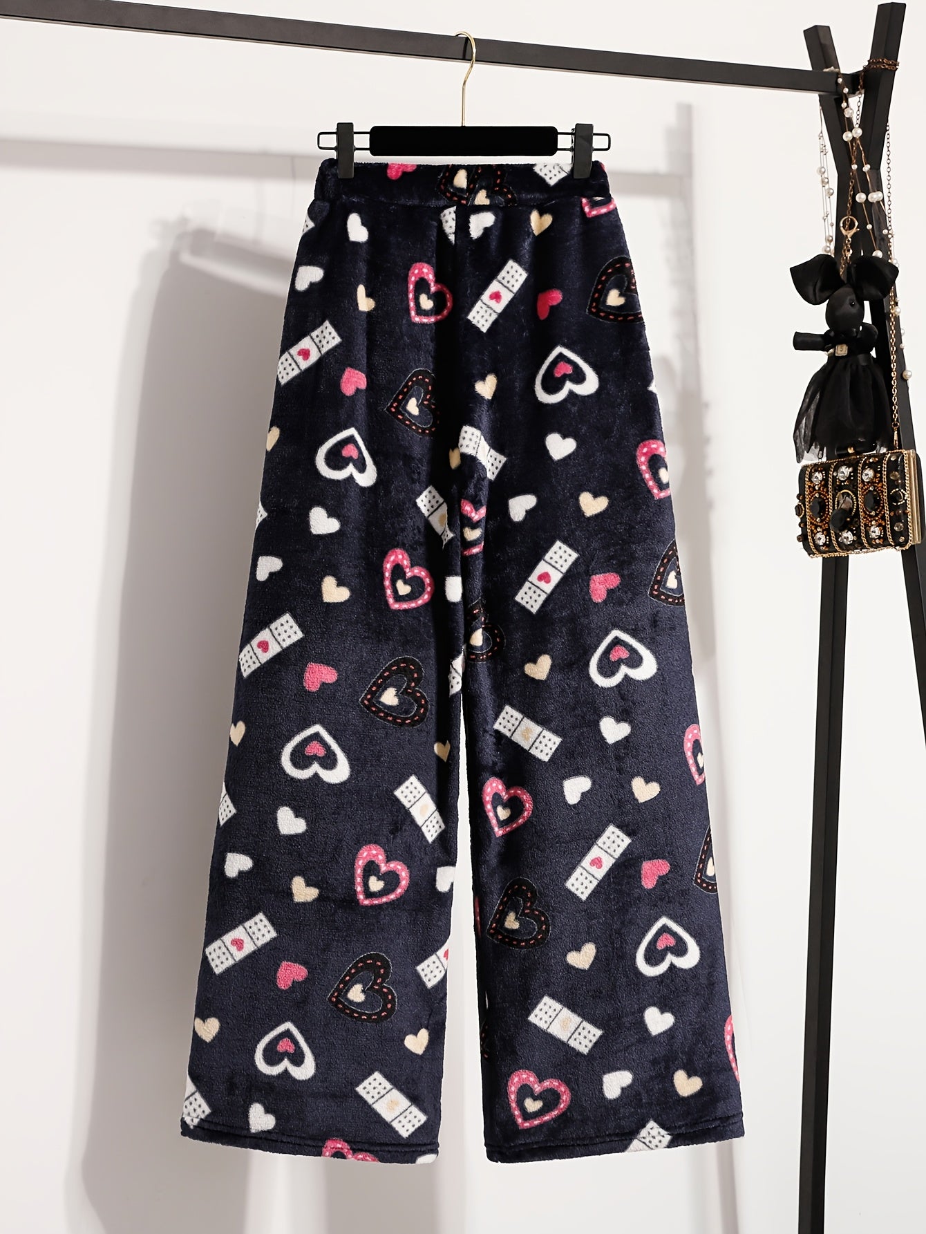 Christmas Style Drawstring Fleece Pants