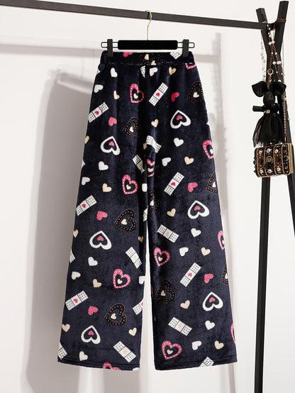 Christmas Style Drawstring Fleece Pants