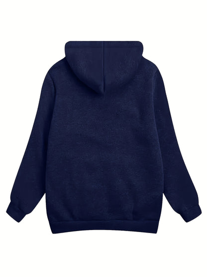 Comfortable Sherpa Lined Hoodie for Women with Hood Long Sleeve Relaxed Oversized Knit Style