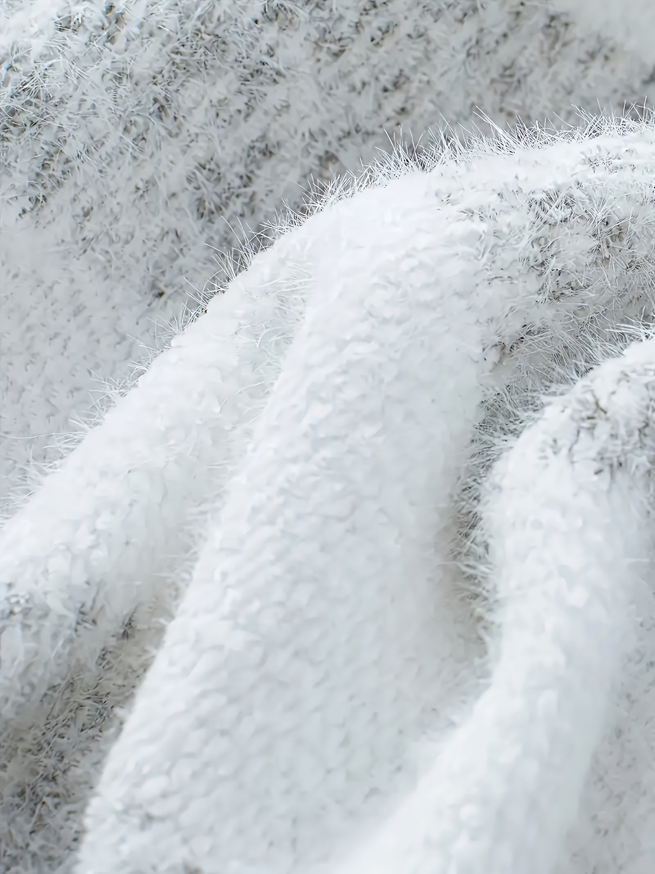 Comfortable Striped Turtleneck Sweater for Women with High Neck Long Sleeve Oversized Fuzzy Knit Style